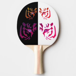Raquette De Ping Pong Tiger face noir et blanc