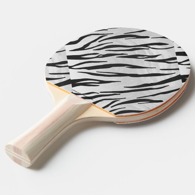 Raquette De Ping Pong Tiger noir et blanc (Devant Angle)
