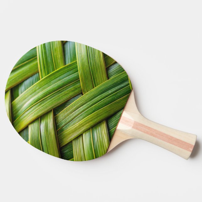 Raquette De Ping Pong Tissu de bambou vert frais (Côté)