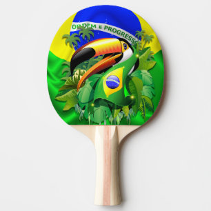 Raquette De Ping Pong Toco Toucan avec drapeau brésilien