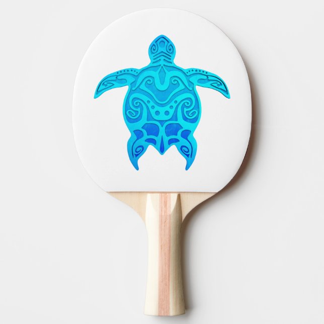 Raquette De Ping Pong Tortue tribale bleue (Devant)
