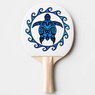 Raquette De Ping Pong Tortue tribale bleue Sun