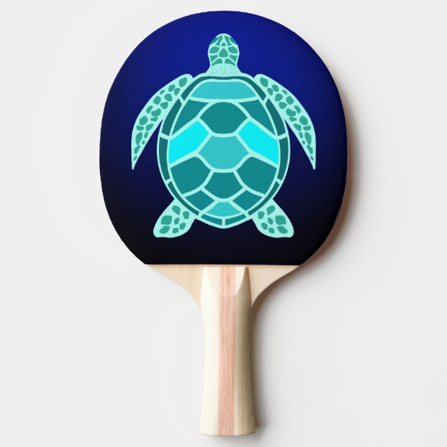 Raquette De Ping Pong Tortue turquoise sarcelle verte bleue  (Devant)