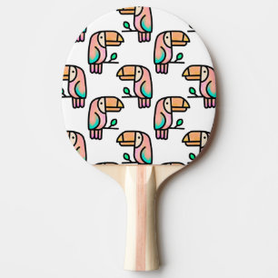 Raquette De Ping Pong toucan oiseau de la jungle pastel arc-en-ciel moti