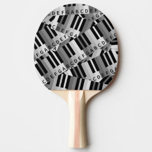 Raquette De Ping Pong Touches de piano motif noir et blanc