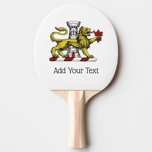 Raquette De Ping Pong Tour Lion Fleur de Lis Crest Emblem C (Devant)