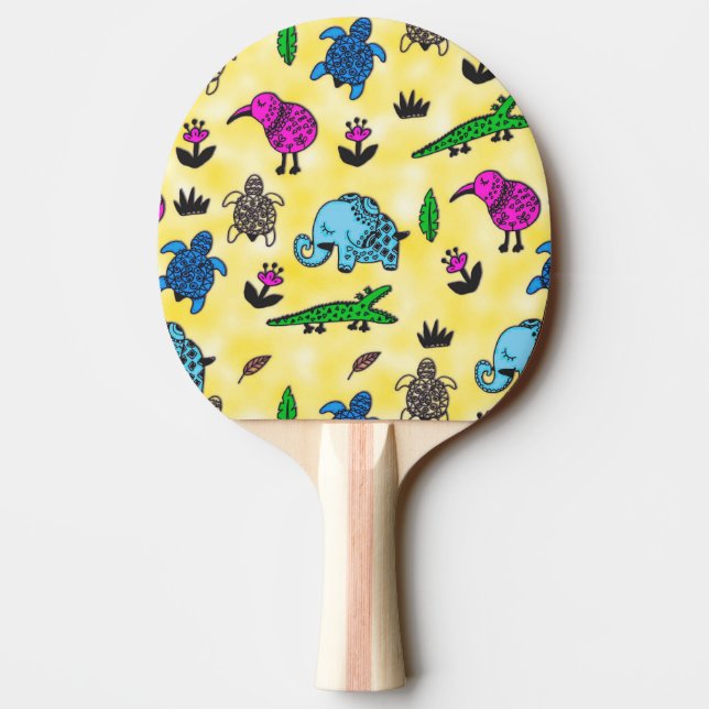 Raquette De Ping Pong Tourbillon d'animaux (Dos)