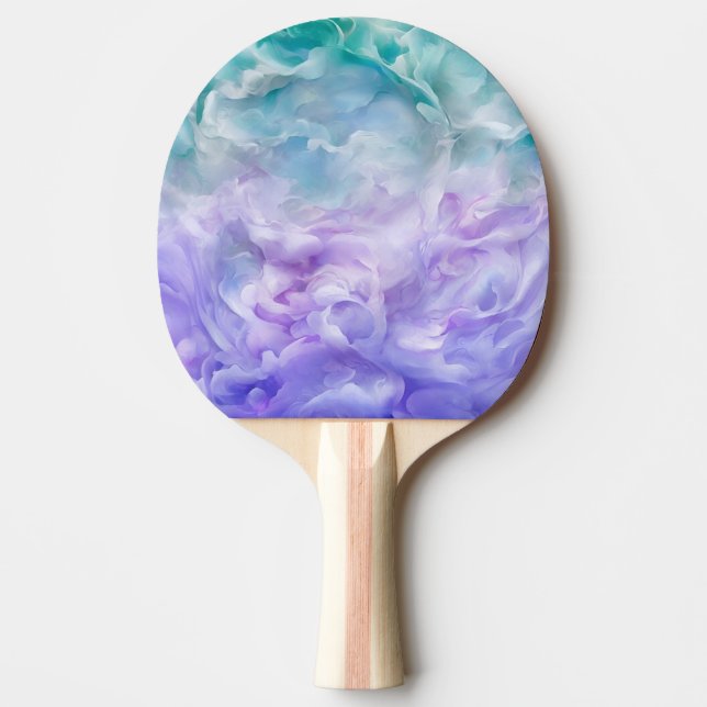 Raquette De Ping Pong Tourbillon de nuage bleu et violet (Devant)