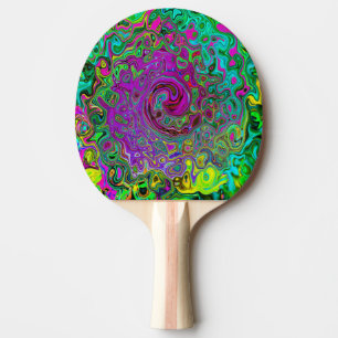 Raquette De Ping Pong Tourbillon Liquide Abstrait Violet Groovy Rétro