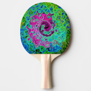 Raquette De Ping Pong Tourbillon rétro Super rose et bleu chaud