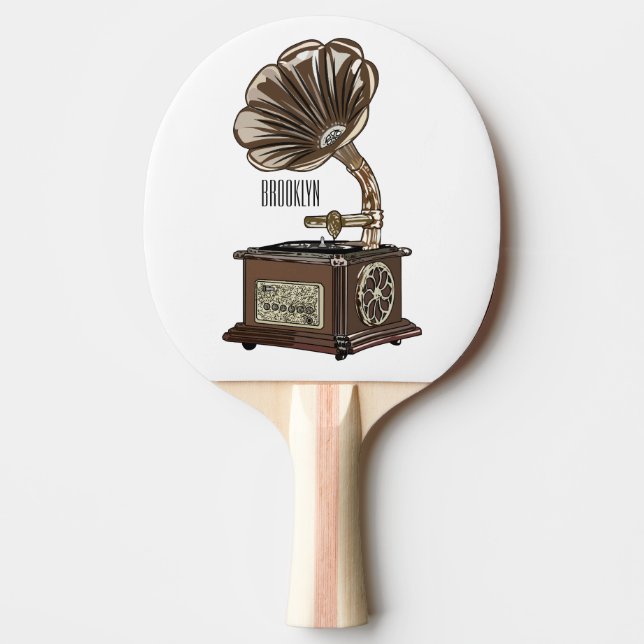 Raquette De Ping Pong Tourne-disque dessin animé (Devant)