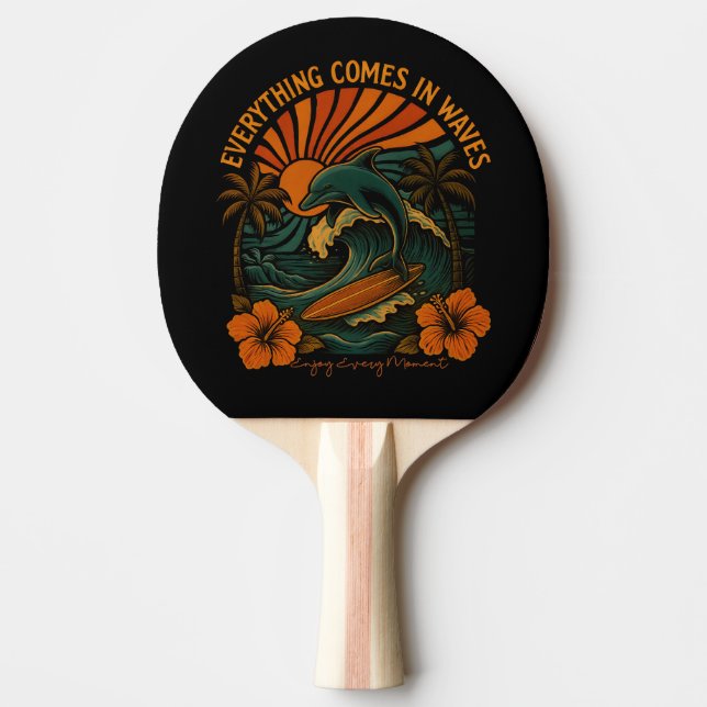Raquette De Ping Pong Tout Vient En Vagues Rétro (Devant)