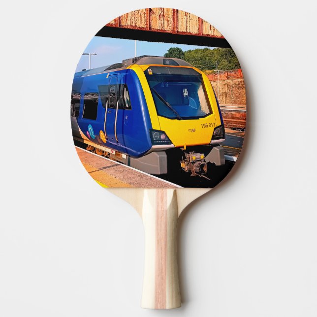 Raquette De Ping Pong Train jaune et bleu (Devant)