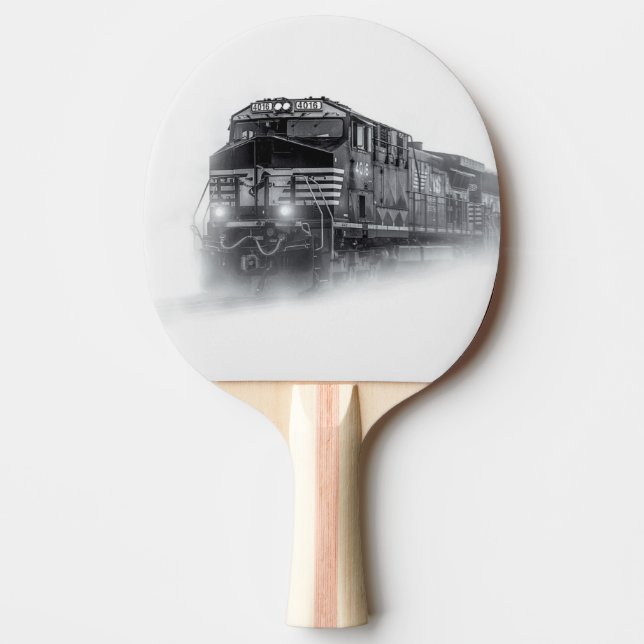 Raquette De Ping Pong Trains de train noir et blanc (Devant)