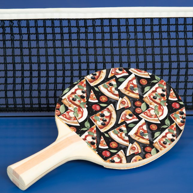 Raquette De Ping Pong Tranches De Pizza Abstraites Sur Un Arrière - plan (Insitu)