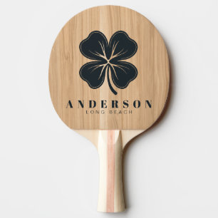 Raquette De Ping Pong Trèfle à quatre feuilles en bois de chêne blanc av