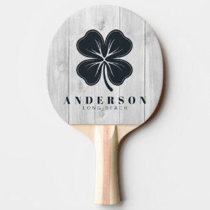 Raquette De Ping Pong Trèfle à quatre feuilles en bois gris clair avec n