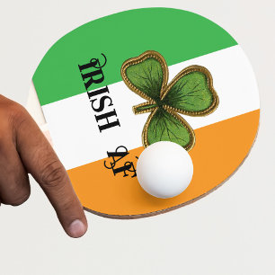 Raquette De Ping Pong Trèfle irlandais vintage vert St Patrick AF Jour d