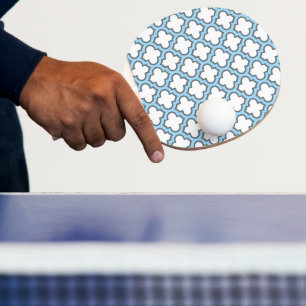 Raquette De Ping Pong Trellis bleu blanc et bébé, treillis, Quatrefoil