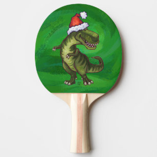 Raquette De Ping Pong TRex à Santa Hat sur Green