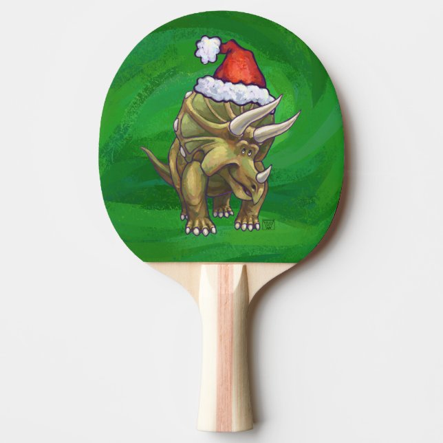 Raquette De Ping Pong Tricératops vert Noël (Devant)