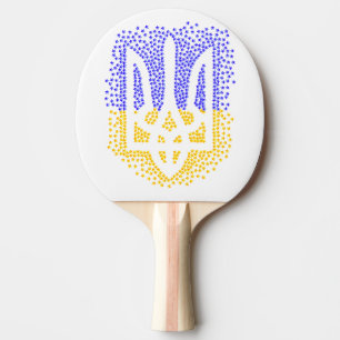 Raquette De Ping Pong Trident heraldique ukrainien tryzub étoiles disper