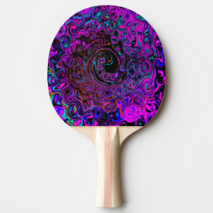 Raquette De Ping Pong Tripant Noir et Magenta Rétro Tourbillon Liquide