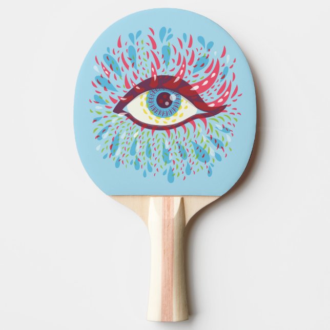 Raquette De Ping Pong Trippy Oye Psychedelic Art (Devant)