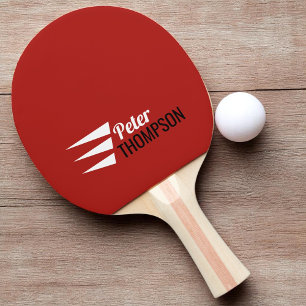 Raquette De Ping Pong trois bandes de style rouge