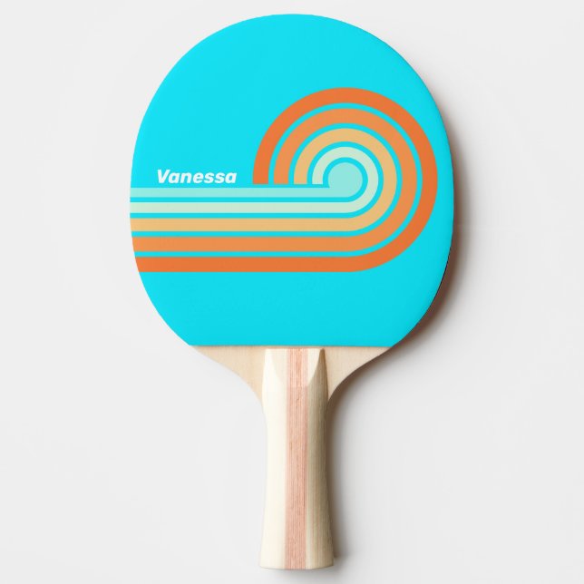 Raquette De Ping Pong Tropic Splash Curl Rayures avec Nom (Devant)