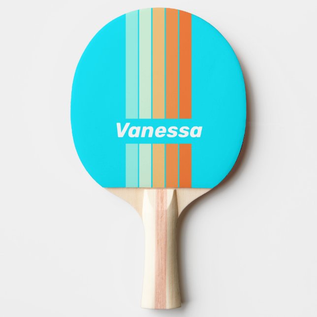 Raquette De Ping Pong Tropic Splash Pin rayé avec nom (Devant)
