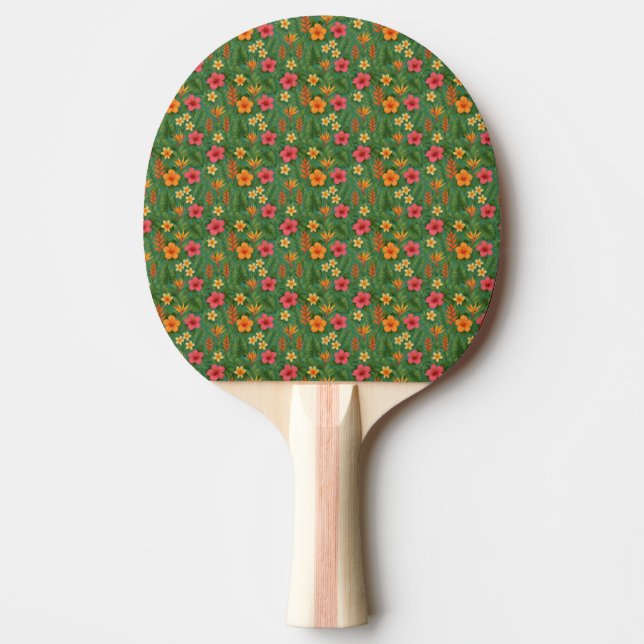 Raquette De Ping Pong Tropical/Hawaii patterned floral (Devant)