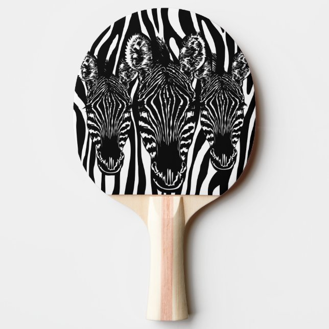 Raquette De Ping Pong Troupeau de zèbres branchés sur impression zèbre (Dos)