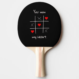 Raquette De Ping Pong Tu as gagné mon coeur Tic-Tac-Toe Drôle Valentin