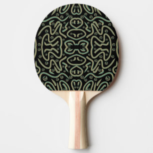 Raquette De Ping Pong Tubing scintillant abstrait avec des couleurs vert