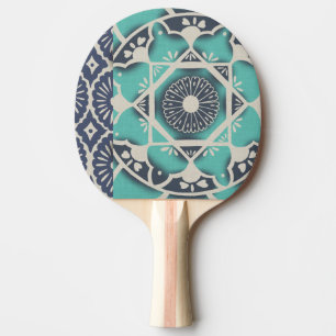 Raquette De Ping Pong Tuile bleue II de batik