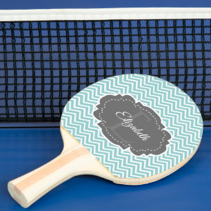 Raquette De Ping Pong Turquoise Chevron Personnalisé Ping Pong Paddle