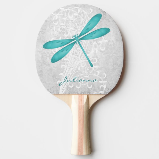 Raquette De Ping Pong Turquoise dragonfly Ping Paddle personnalisé (Devant)
