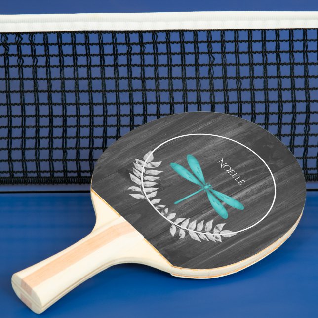 Raquette De Ping Pong Turquoise dragonfly Rustic Ping Paddle (Insitu)