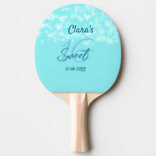 Raquette De Ping Pong Turquoise sarcelle agate doux 16 anniversaire ajou