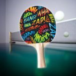 Raquette De Ping Pong Typographie colorée du livre comique moderne<br><div class="desc">Une pagaie de ping-pong pop art moderne et branchée,  conçue pour mettre un fouet,  bang,  zap dans le jeu de n'importe qui. Personnalisez,  customisez,  faites-en votre propre façon de la BD Book Pop Art! Un grand cadeau pour vous,  vos amis ou votre famille. Conçu par Thisisnotme©*</div>