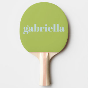 Raquette De Ping Pong Typographie Personnalisée Nom Gras Bleu Vert Citro