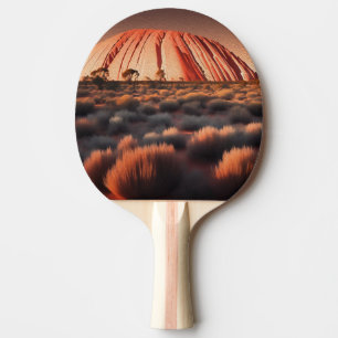 Raquette De Ping Pong Uluru "Ayers Rock" Australia Oil Paint,