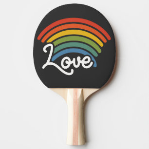 Raquette De Ping Pong Un arc-en-ciel d'amour