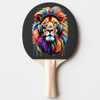 Raquette De Ping Pong Un lion dans les écouteurs