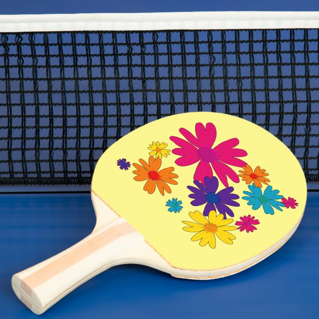 Raquette De Ping Pong Un lit fleuri de fleurs marguerites (Insitu)