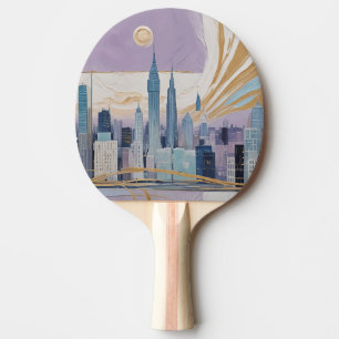 Raquette De Ping Pong Un paysage urbain lunaire