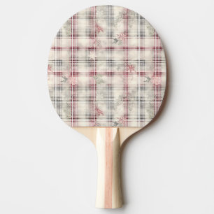 Raquette De Ping Pong Un Tartan de Noël Floral Design série #13