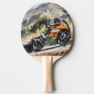 Raquette De Ping Pong Une moto serpente à flanc de montagne