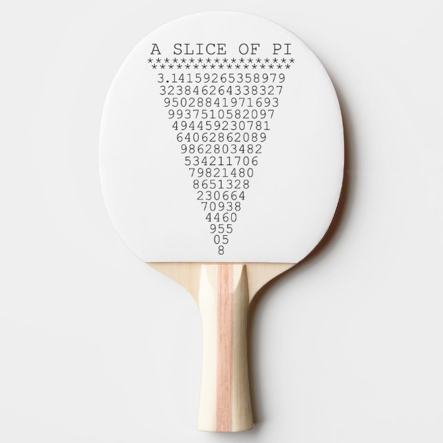 Raquette De Ping Pong Une tranche de chiffres de pi (Dos)